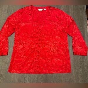VINTAGE VICTORIAS SECRET RED BUTTON DOWN SLEEP TOP - Size Small SKU:3